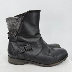 Women's Teva De La Vina Low Leather Boots Black Gray Shoes 7